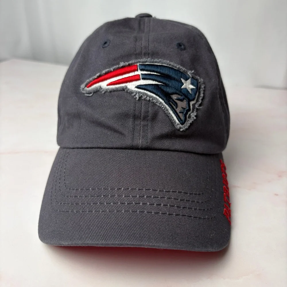 New England Patriots NFL Team Apparel Gray Dad Hat One Size Fits Most Super Bowl
